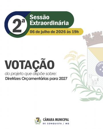 Pauta da Sessão Extraordinária